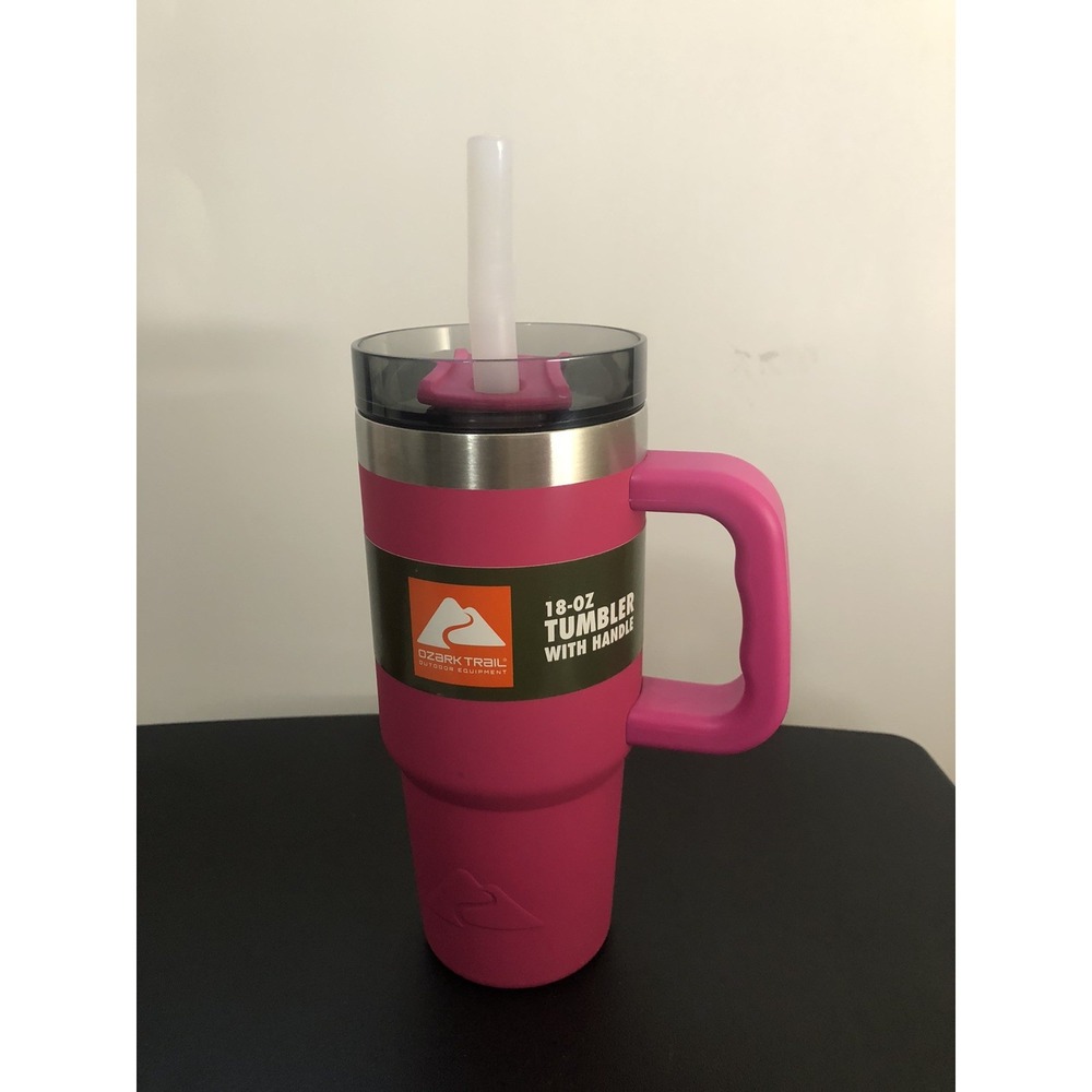 Ozark Trail 18oz Insulated Stainless Steel Tumbler w/ Handle Hot Pink - Picture 2 of 6